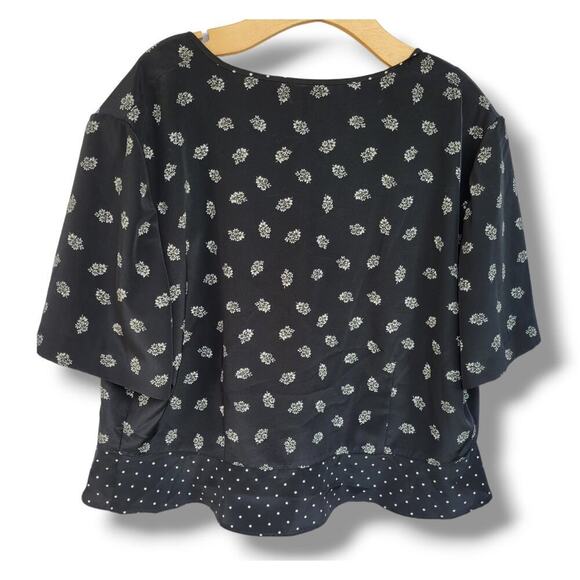 Kathie Lee Women’s Plus Size 18W Black Floral 3/4 Sleeve Cardigan Top - Picture 4 of 7